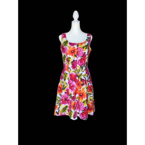 Ronni Nicole Dress Spring Floral Bright Bold Colors Sleeveless Summer 8 Easter - Picture 1 of 10